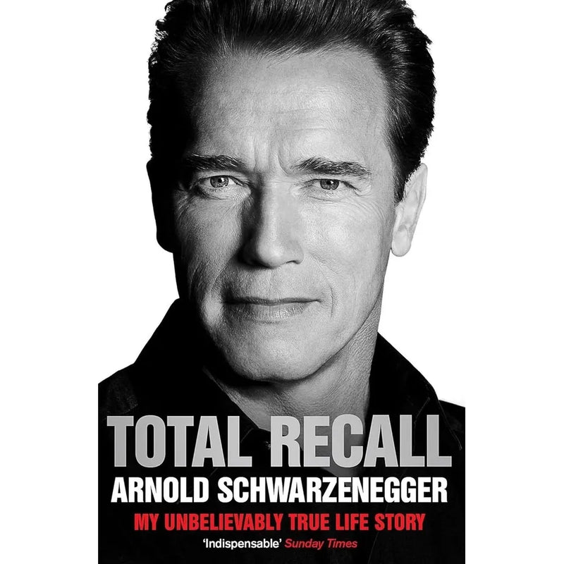 Two paperback books from the Be Useful and Total Recall collection by Arnold Schwarzenegger, featuring motivational titles and covers.