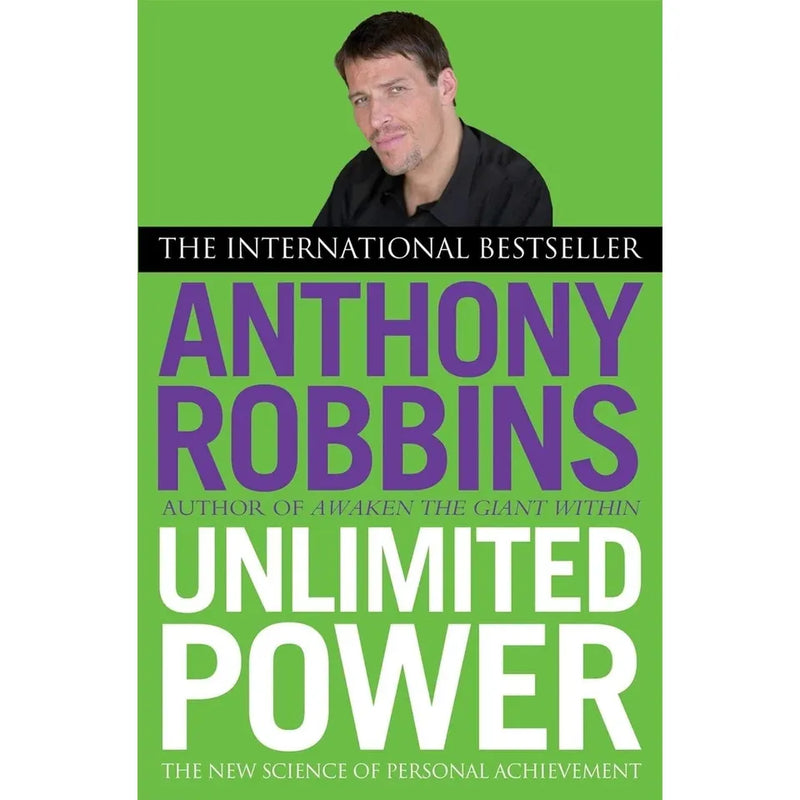 Set of five Tony Robbins paperback books including Money Master the Game, Awaken The Giant Within, and Unlimited Power by Simon & Schuster.
