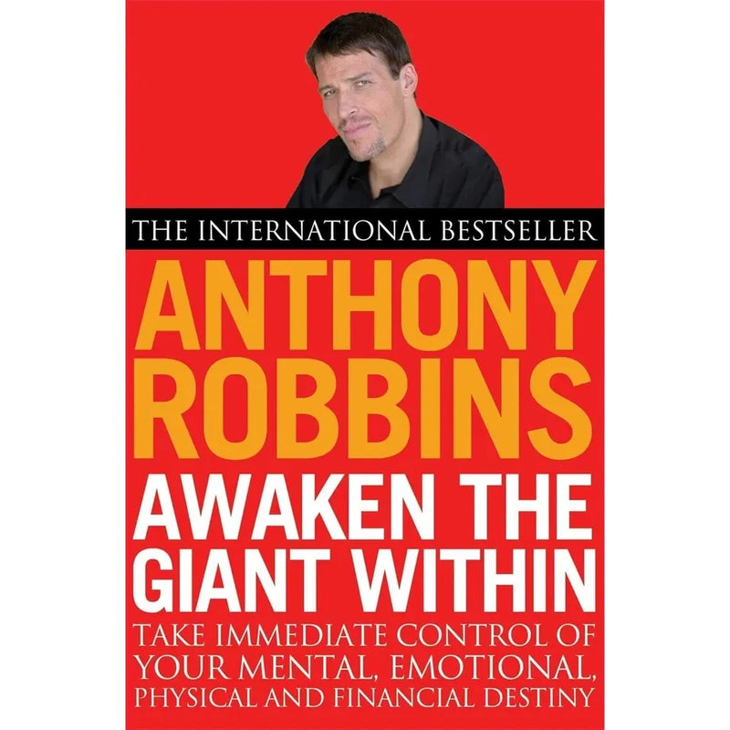 Set of five Tony Robbins paperback books including Money Master the Game and Awaken The Giant Within, by Simon & Schuster Ltd.