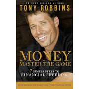 Five paperback Tony Robbins books including Money Master the Game, Awaken The Giant Within, and Unlimited Power by Simon & Schuster