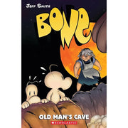 Jeff Smith's Bone 6-Book collection set featuring out from Boneville, The Great Cow Race, Eyes of the Storm, in paperback format.