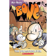 Jeff Smith's Bone 6-book collection set including Out from Boneville, The Great Cow Race, and Eyes of the Storm in paperback by Scholastic.