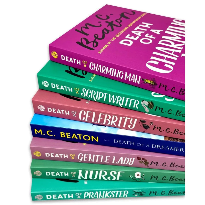 M C Beaton Hamish Macbeth Series Collection 7 Books Set (SERIES 2) (Death of a Prankster, Death of a Charming Man,Death Of A Gentle Lady , Death of a Scriptwriter, Death of a Celebrity and MORE!)