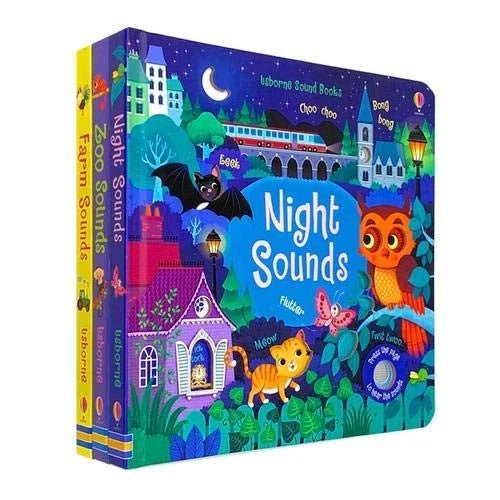 Usborne Sound Books 3 Books Collection Set by Sam Taplin - Night Sounds Zoo Sounds & Farm Sounds - Ages 0–2 - Paperback