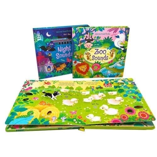 Usborne Sound Books 3 Books Collection Set by Sam Taplin - Night Sounds Zoo Sounds & Farm Sounds - Ages 0–2 - Paperback