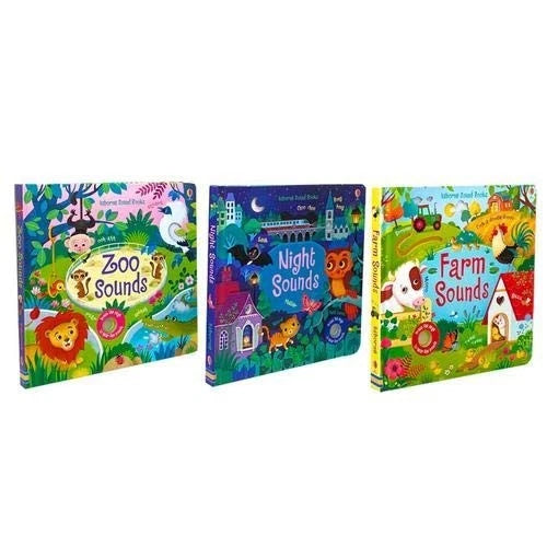 Usborne Sound Books 3 Books Collection Set by Sam Taplin - Night Sounds Zoo Sounds & Farm Sounds - Ages 0–2 - Paperback