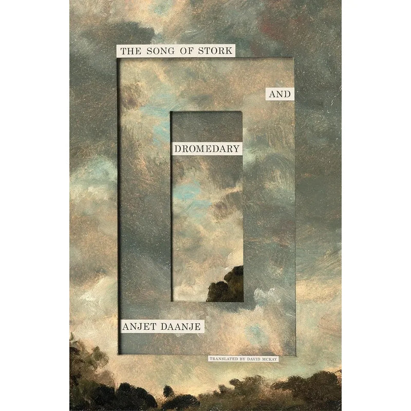 Collection of two fiction books by Anjet Daanje, featuring The Song of Stork and The Remembered Soldier, in mixed formats.