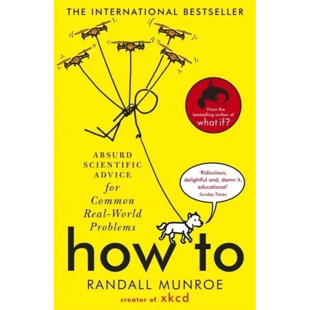 Three-book set of Randall Munroe's collection including What If? and How To, featuring colorful book covers by John Murray.