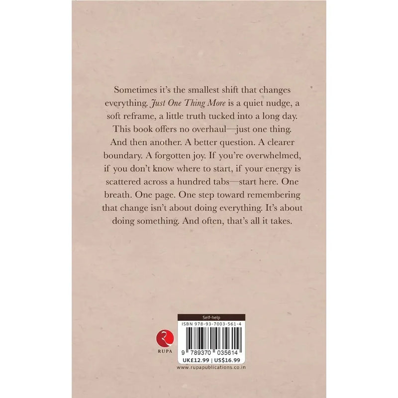 Just One Thing More : Small Shifts Big Echoes by Dr.Jonas Alcott - The Book Bundle