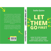Cover image of "Let Them Go First" by Sasha Quinn, published by Rupa Publications, featuring a calming design with the title and author's name.