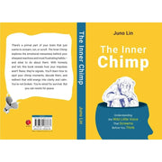Book cover of "The Inner Chimp" by Juno Lin, published by Rupa Publications, featuring an illustrated chimp and bold title text.