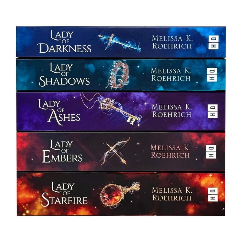 Lady of Darkness Series 5-book collection set by Melissa K. Roehrich, featuring fantasy novels with dark and mystical themes.
