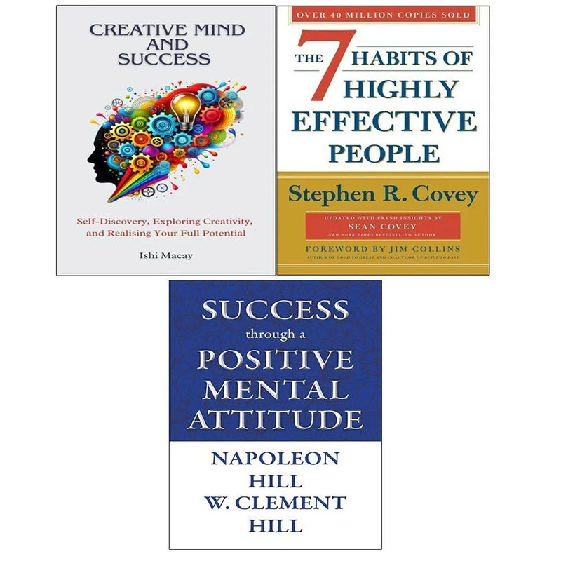 Success through Positive, 7 Habits Of Highly Effective, Creative Mind And Success 3 Books Collection Set - The Book Bundle