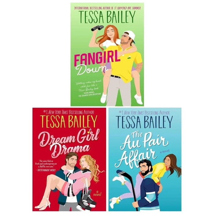 Big Shots Series By Tessa Bailey 3 Books Collection Set (Dream Girl Drama, Fangirl Down and The Au Pair Affair) - The Book Bundle