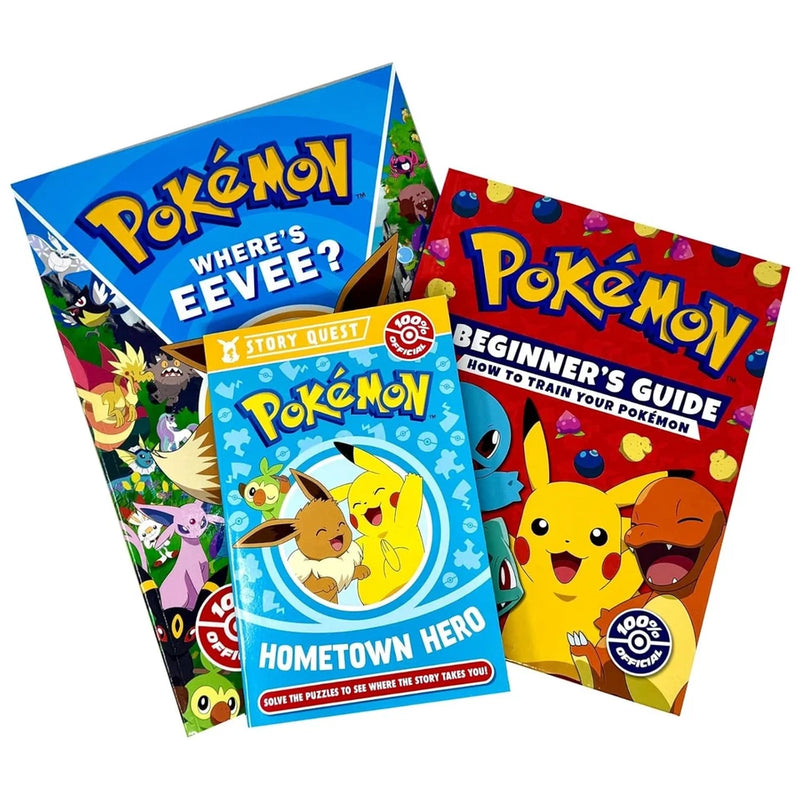 Pokémon Adventure Collection 3 Books Set (Pokémon Beginners Guide, Pokémon Where's Eevee? and Pokémon Story Quest Help the Hometown Hero) - The Book Bundle