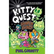 Four-book Kitty Quest series by Phil Corbett, children's fiction collection, featuring colorful book covers from Simon and Schuster UK.