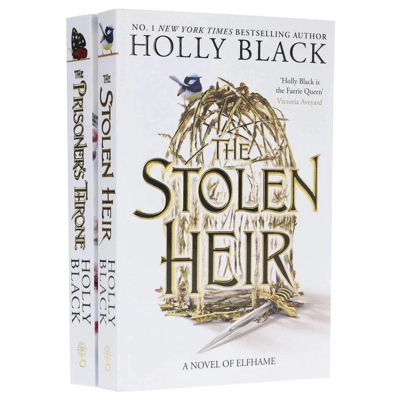 Holly Black's Stolen Heir Duology box set featuring fantasy novels from the Elfhame series, displayed in a sleek, modern packaging.