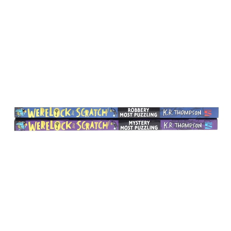 Illustrated Werelock and Scratch Series book collection by K.R. Thompson, featuring two fiction books with colorful cover art.