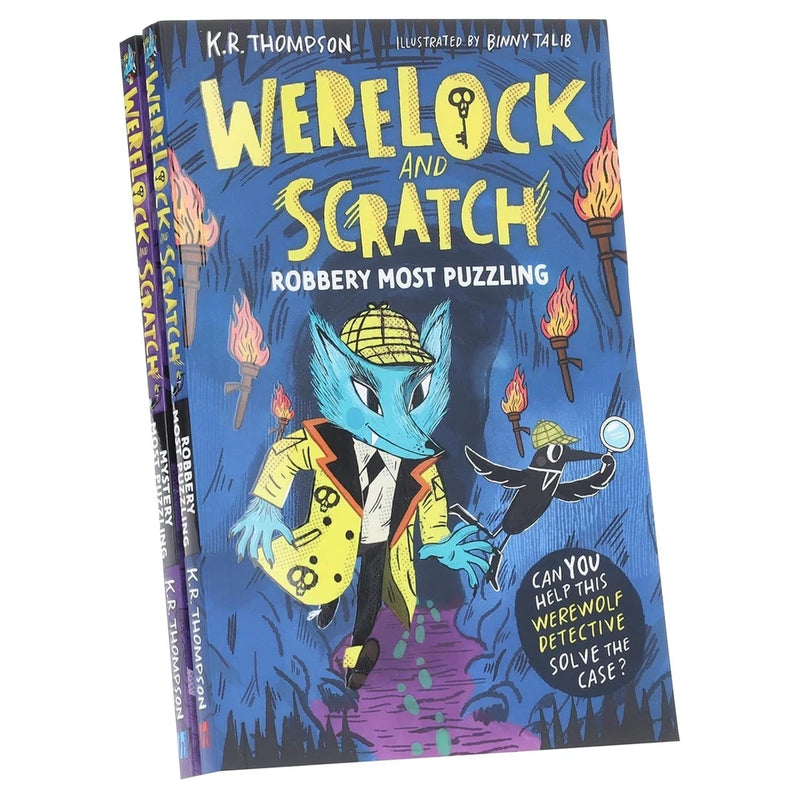 Illustrated Werelock and Scratch Series books collection by K.R. Thompson, featuring fantasy fiction with vibrant cover art.