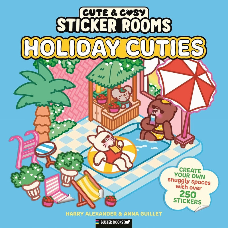 Sticker Rooms 3 Books Collection set by Harry Alexander and Anna Guillet, featuring colorful paperback fiction books by Buster Books UK.