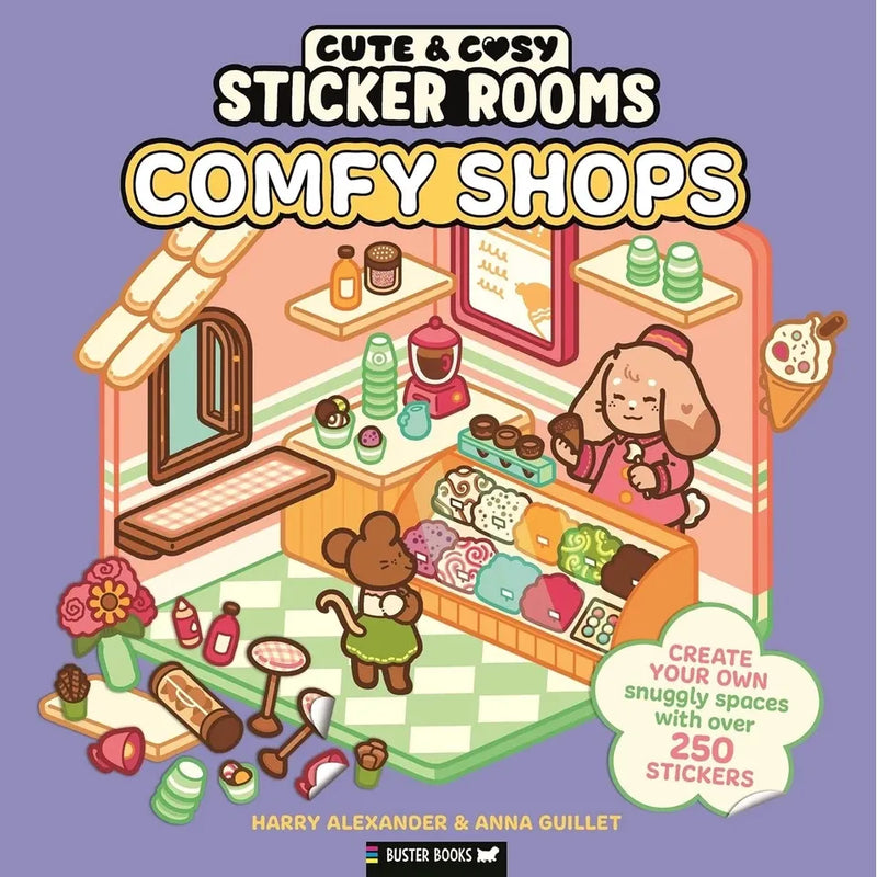 Sticker Rooms 3 Books collection set by Harry Alexander and Anna Guillet, featuring colorful paperback fiction books by Buster Books UK.