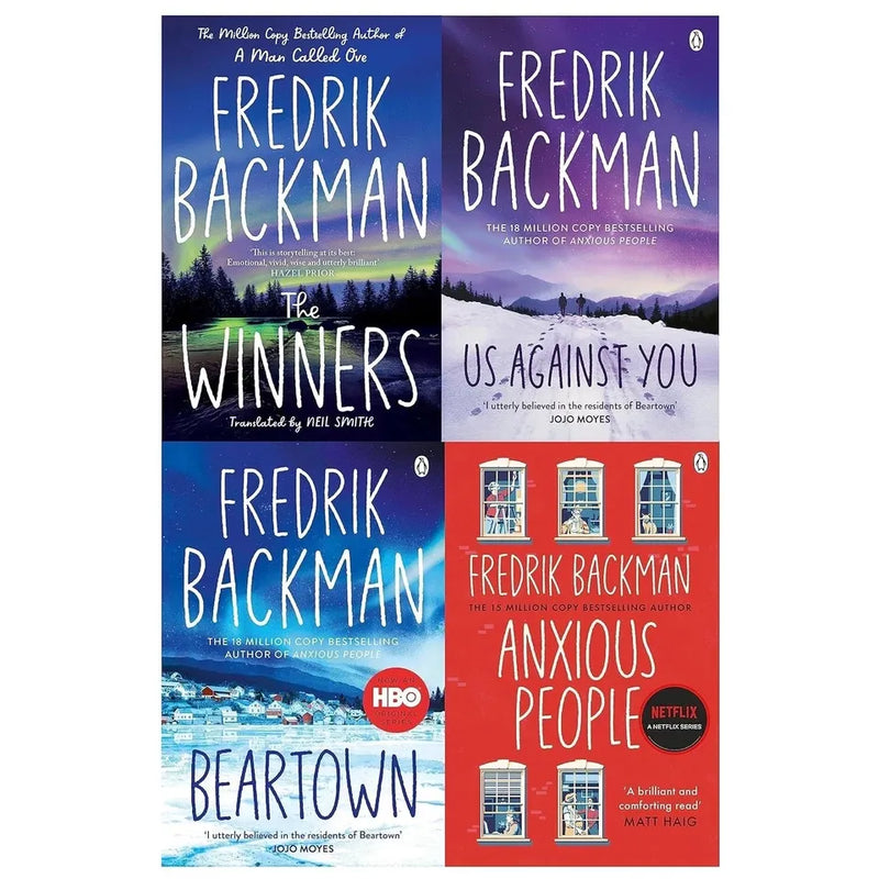 Fredrik Backman Beartown Collection 4 Books Set (The Winner, Us Against You, Beartown, Anxious People)