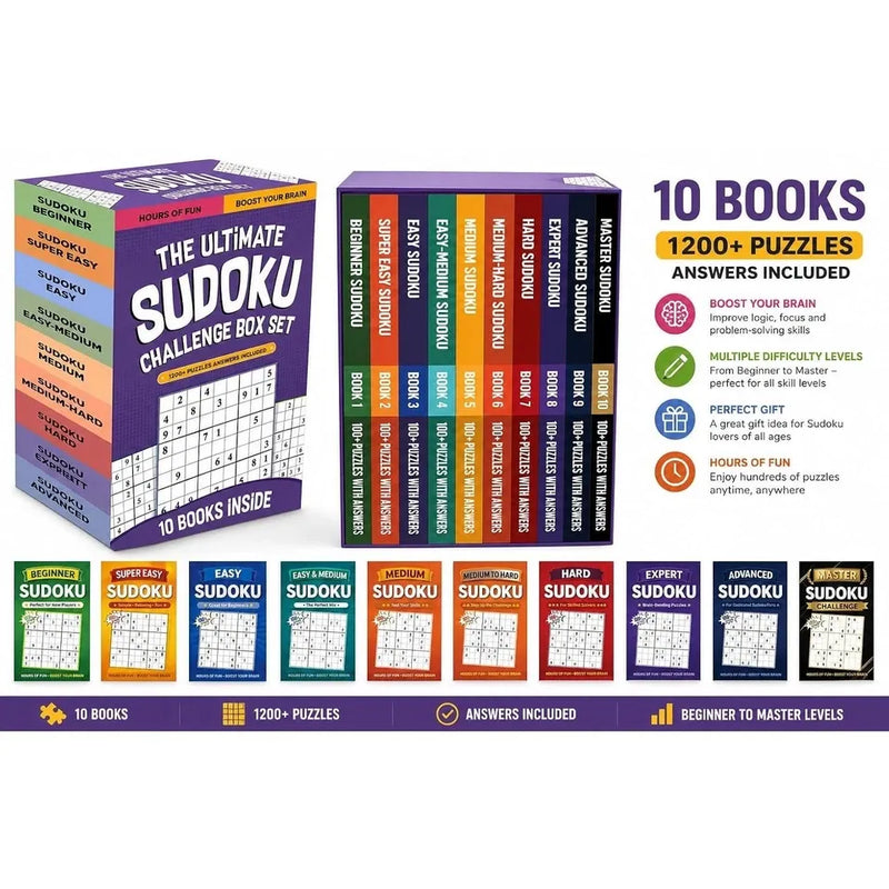 The Ultimate Sudoku Challenge 10 Books Collection Box Set - Non Fiction - Paperback