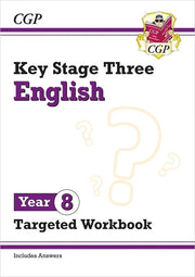 CGP Books KS3 Year 8 Maths, English and Science workbooks for ages 12-13, paperback non-fiction set