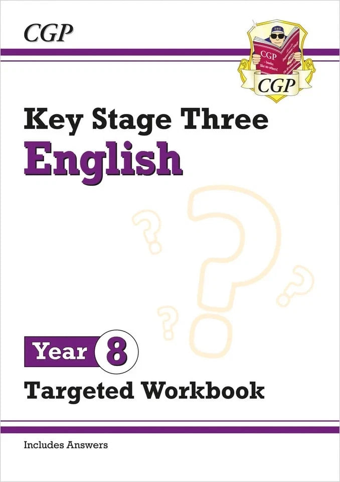 CGP Books KS3 Year 8 Maths, English and Science workbooks for ages 12-13, paperback non-fiction set