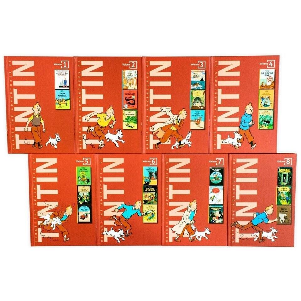 The Adventures of Tintin 8 Books Collection Set by Hergé Hardback