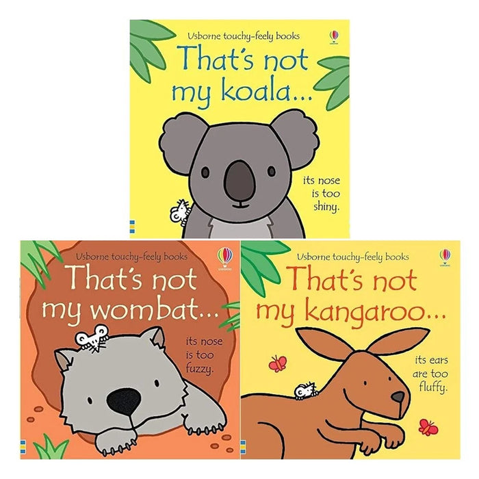 Touchy-Feely Australian Animals 3 Book Collection Set That's Not My Koala, Wombat, Kangaroo - The Book Bundle