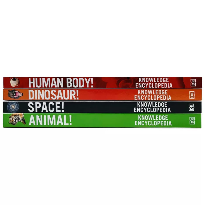 Knowledge Encyclopedias Collection 4 Books Set By DK (Human Body, Dinosaur, Space & Animal) - The Book Bundle