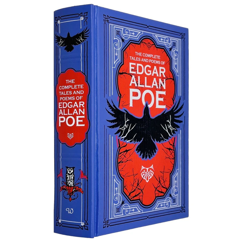 Deluxe leather-bound edition of Edgar Allan Poe's complete tales and poems by Wilco International LLP Ltd, featuring ornate cover design.