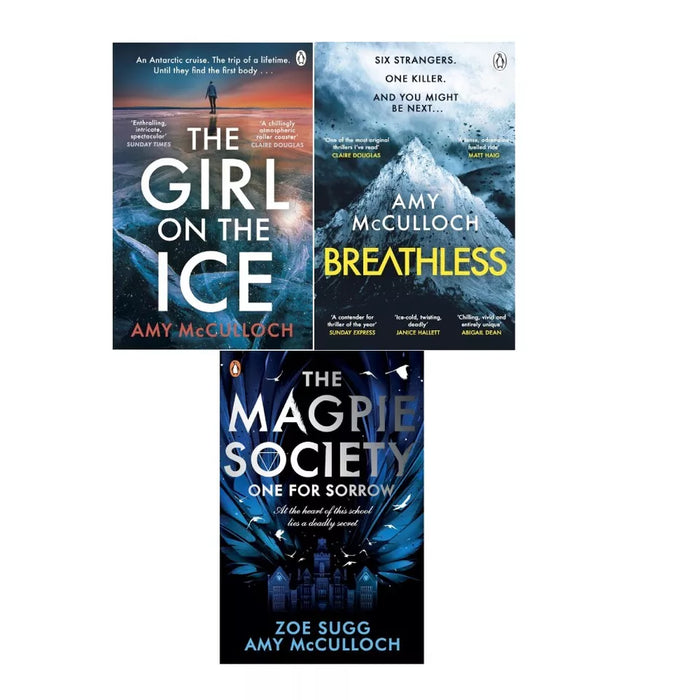 Amy McCulloch Collection 3 Books Set Magpie Society, Girl on the Ice, Breathless - The Book Bundle