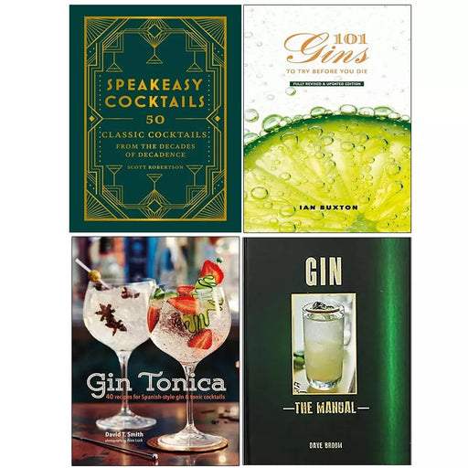Gin Manual,101 Gins To Try Before You,Gin Tonica,Speakeasy Cocktails 4 Books Set - The Book Bundle
