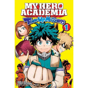 My Hero Academia Team-Up Missions Volume 1-5 book collection set by Yoko Akiyam, featuring colorful manga covers and artwork.