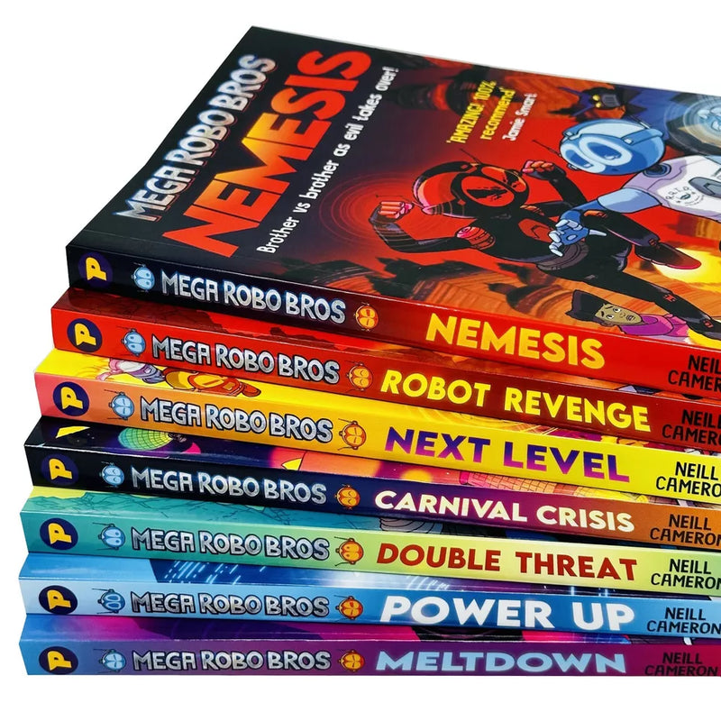 Mega Robo Bros Series Volume 1-7 Books Collection Set By Neil Cameron(Meltdown, Power up) - The Book Bundle