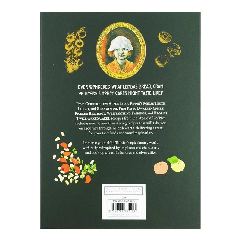 Pyramid-shaped book cover for "Recipes from the World of Tolkien" by Robert Tuesley Anderson, featuring fantasy-inspired artwork.
