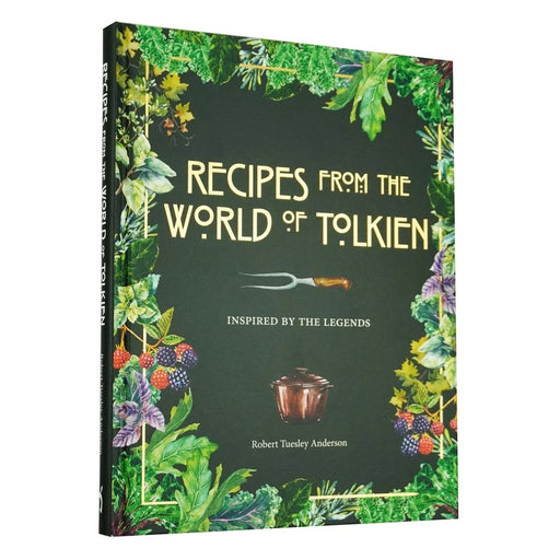 Pyramid-shaped book cover of Recipes from the World of Tolkien by Robert Tuesley Anderson, featuring fantasy-inspired illustrations.