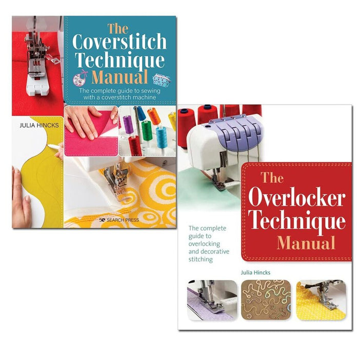 Julia Hincks 2 Books Collection Set Coverstitch & Overlocker Technique Manual - The Book Bundle