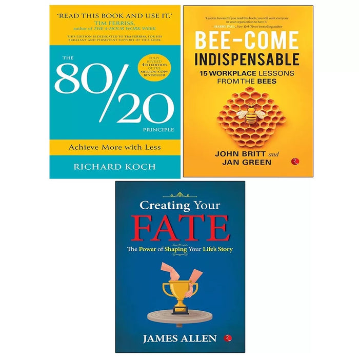 Richard Koch 80/20 Principle,Creating Your Fate,Bee-come Indispensable 3 Books Set - The Book Bundle
