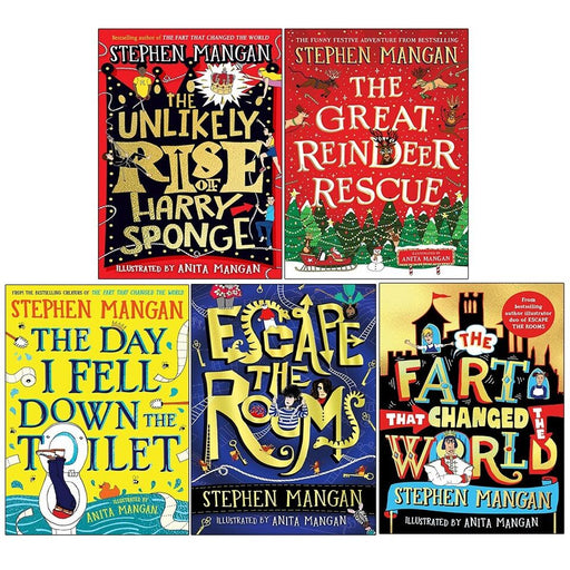 Stephen Mangan Collection 5 Books Set Great Reindeer Rescue,Escape the Rooms - The Book Bundle