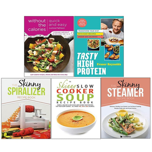 Tasty High, Without Calories,Skinny Steamer,Spiralizer,Cooker Soup 5 Books Set - The Book Bundle