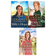 Three paperback books from Rosie Goodwin's Dilly's Story Series collection set, featuring colorful covers and fiction titles.