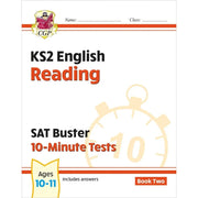 CGP KS2 English SAT Buster 10-Minute Tests 4 Books Collection Set - The Book Bundle