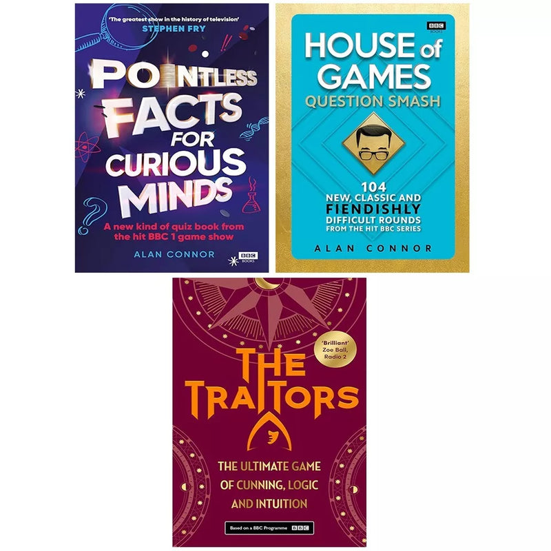 Alan Connor Collection 3 Books Set Traitors,House of Games,Pointless Facts Curios - The Book Bundle