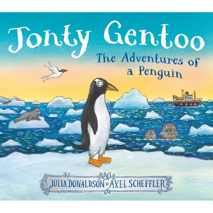 Julia Donaldson Collection 2 Books Set (Stick Man Present Hunt,Jonty Gentoo (HB)) - The Book Bundle