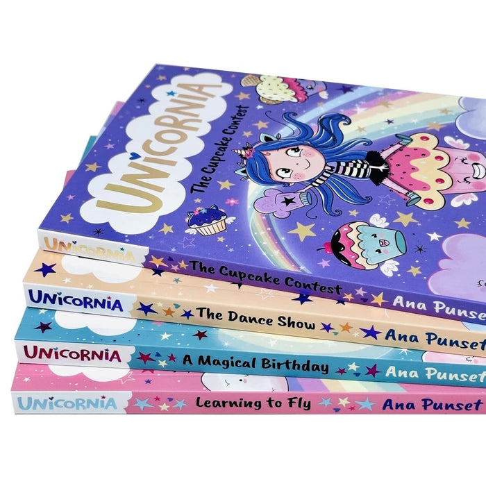 Unicornia Series 4 Books Collection Set by Ana Punset Learning to Fly, A Magical Birthday - The Book Bundle
