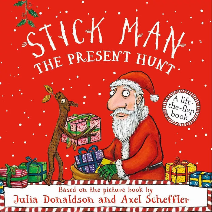 Julia Donaldson Collection 2 Books Set (Stick Man Present Hunt,Jonty Gentoo (HB)) - The Book Bundle