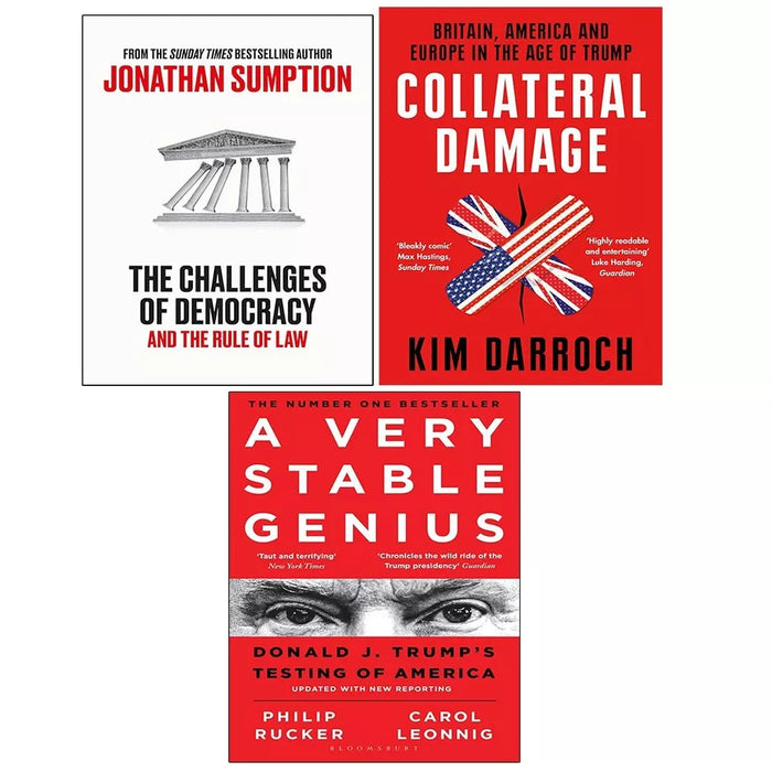 Challenges of Democracy HB, Collateral Damage, A Very Stable Genius 3 Books Set - The Book Bundle